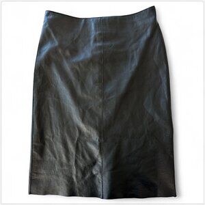 Bebe Black 100% Leather Lined Pencil High Waist Skirt Timeless Classic Size 2